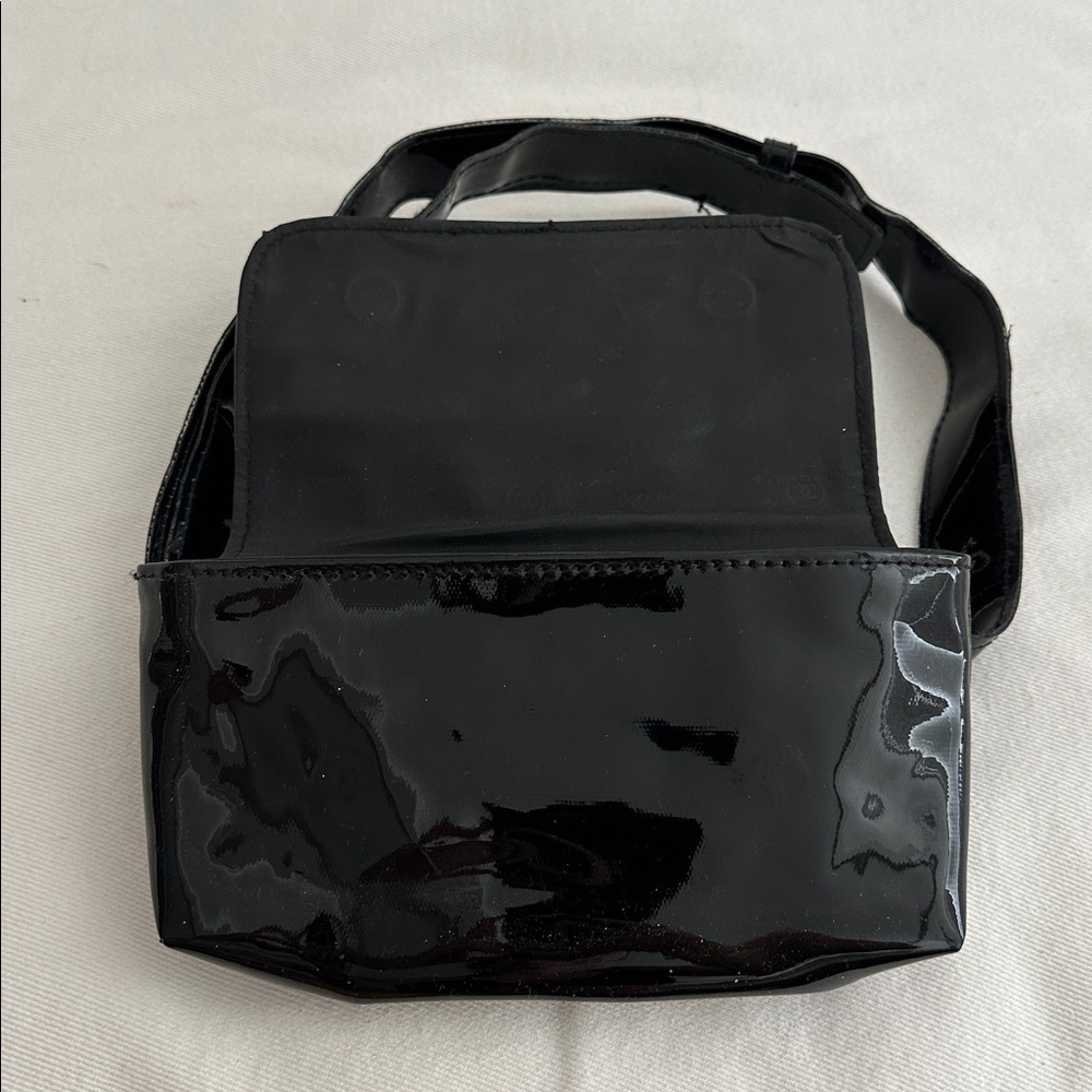 Chanel Black Patent Leather Enamel Logo Waist Pouch - Picture 7 of 8